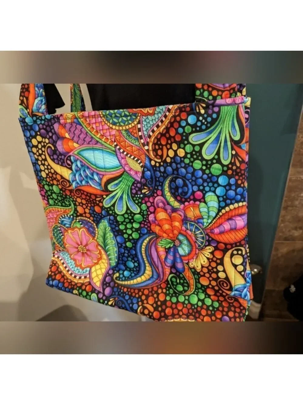 Psychedelic handmade colorful shoulder bag - CA